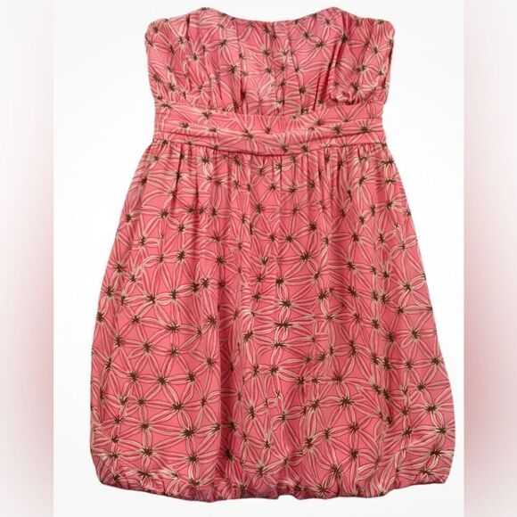 Milly of  New York coral pattern silk strapless dress size 6 - Picture 1 of 9